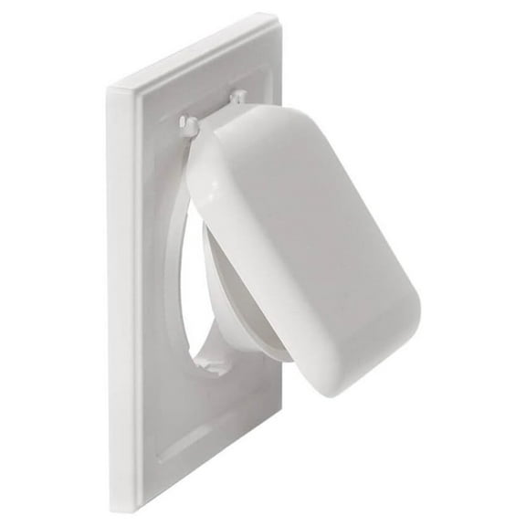 Exclusive Dual Door Vent Cover Outdoor 6 inch, Made in USA w Highest UV Resistant Plastic in any Outdoor Vent Cover (White, 6 inch W/O Duct Tube)