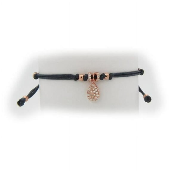 Exclusive Eye Drop Rose Silver Cord Inspirational Bracelet