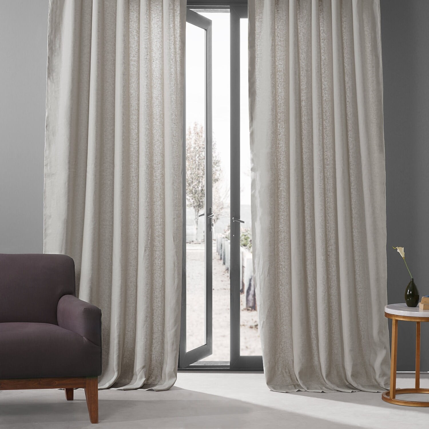 Exclusive Fabrics French Linen Lined Curtain Panel (1 Panel) Fresh