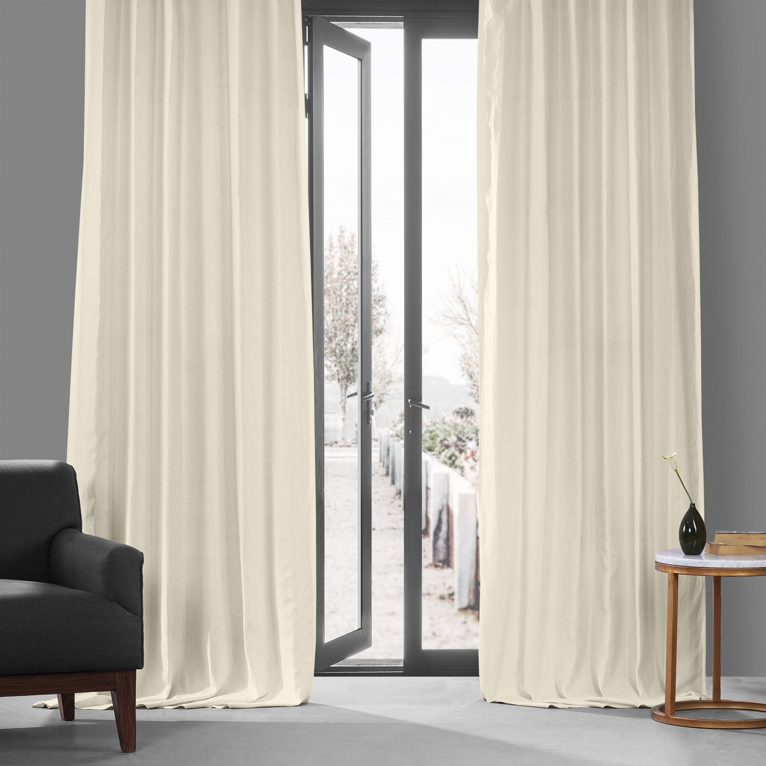 Exclusive Fabrics French Linen Room Darkening Curtains Panel - Elegant