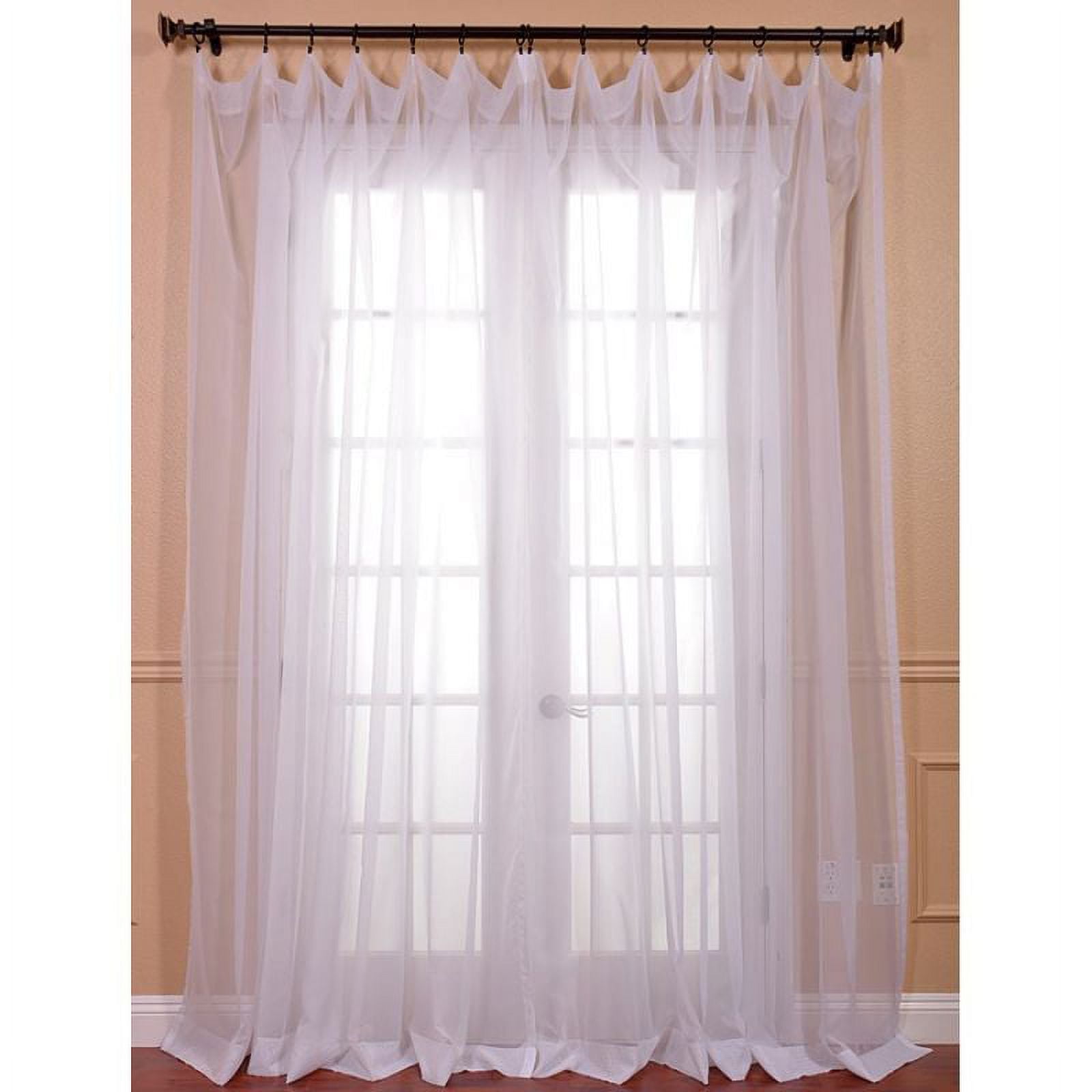 Extra Wide White Sheer Cotton Polyester Window Panel