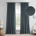 thumbnail image 1 of Exclusive Fabrics  Lounge Embossed Velvet Curtains - Room Darkening Rod Pocket Curtain for Bedroom & Living Room (1 Panel) 50 X 108 - Deep Blue, 1 of 5