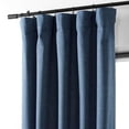 thumbnail image 1 of Exclusive Fabrics  Performance Linen Hotel Blackout Curtain (1 Panel) 50 X 84 - Dark Blue, 1 of 5