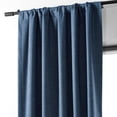 thumbnail image 1 of Exclusive Fabrics  Performance Linen Hotel Blackout Curtain (1 Panel) 50 X 96 - Dark Blue, 1 of 5