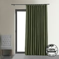thumbnail image 1 of Exclusive Fabrics  Signature Extra Wide Blackout Velvet Curtain (1 Panel) Hunter Green 100 x 96 96 Inches, 1 of 5