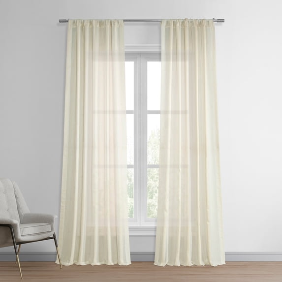 Exclusive Fabrics Signature French Linen Sheer Curtain (1 Panel) 50 X 120 - Birch
