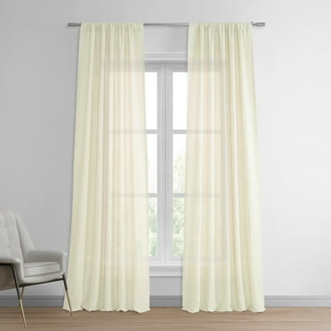 Exclusive Fabrics  Signature French Linen Sheer Curtain (1 Panel) 50 x 120 - Antique Lace