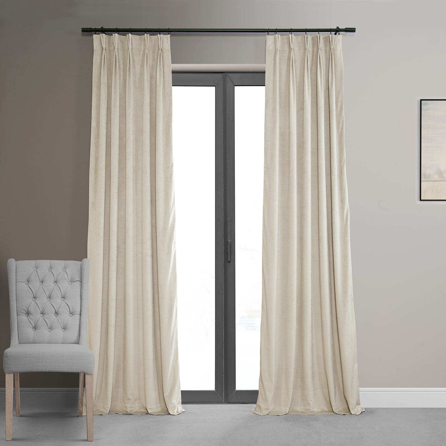 Exclusive Fabrics Signature Pleated Blackout Velvet Curtain (1 Panel ...