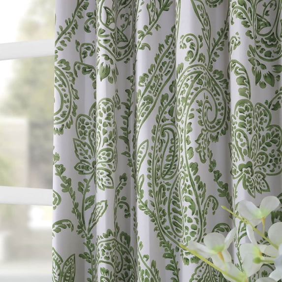 Exclusive Fabrics Tea Time Room Darkening Curtain (2 Panels) Tea Time Green 50 X 84 84 Inches