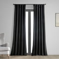 thumbnail image 1 of Exclusive Fabrics  Vintage Thermal Cross Linen Weave Blackout Curtain (1 Panel) Black 50 X 108 108 Inches, 1 of 5