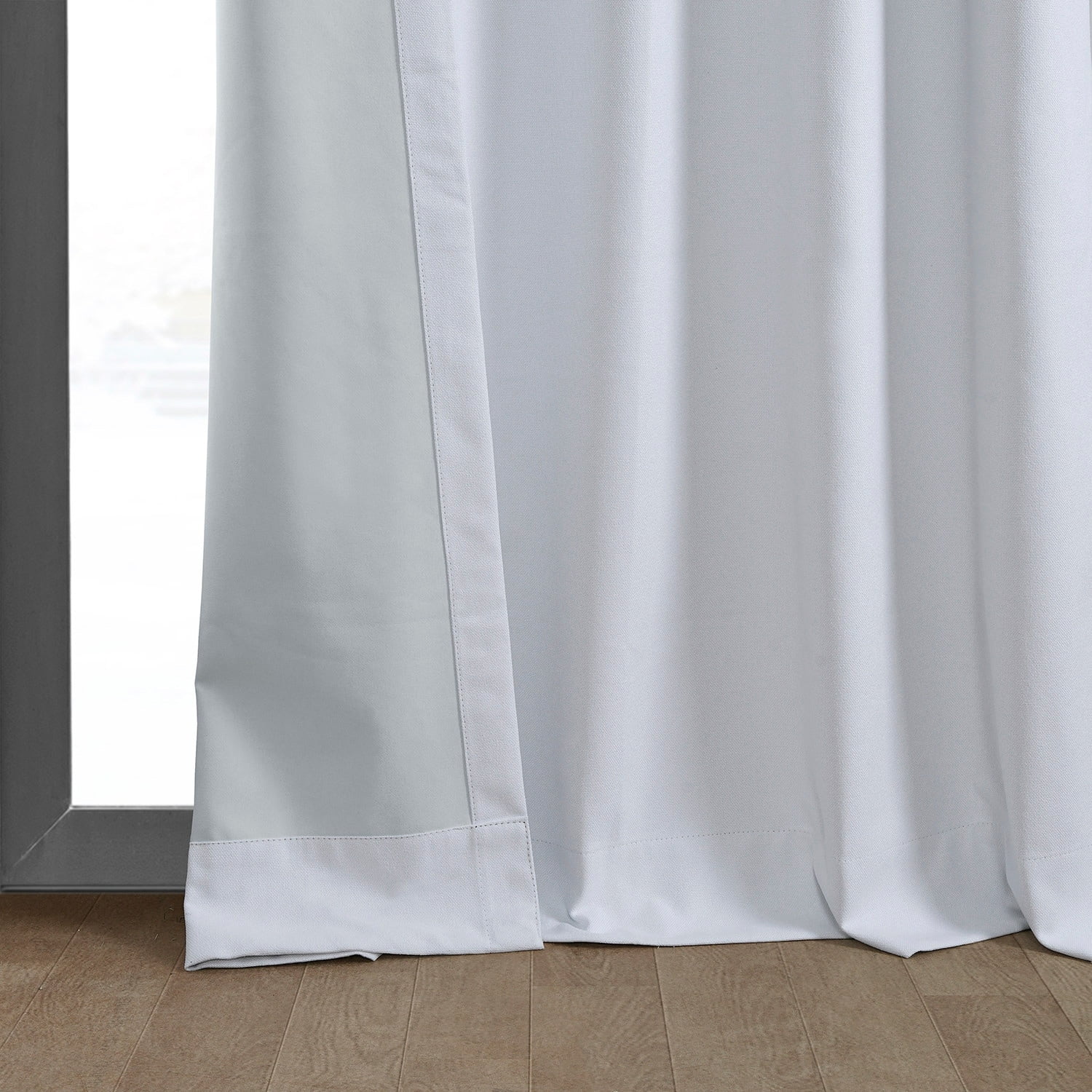 White Linen Weave Blackout Curtain Panel 50 x 84 Inches