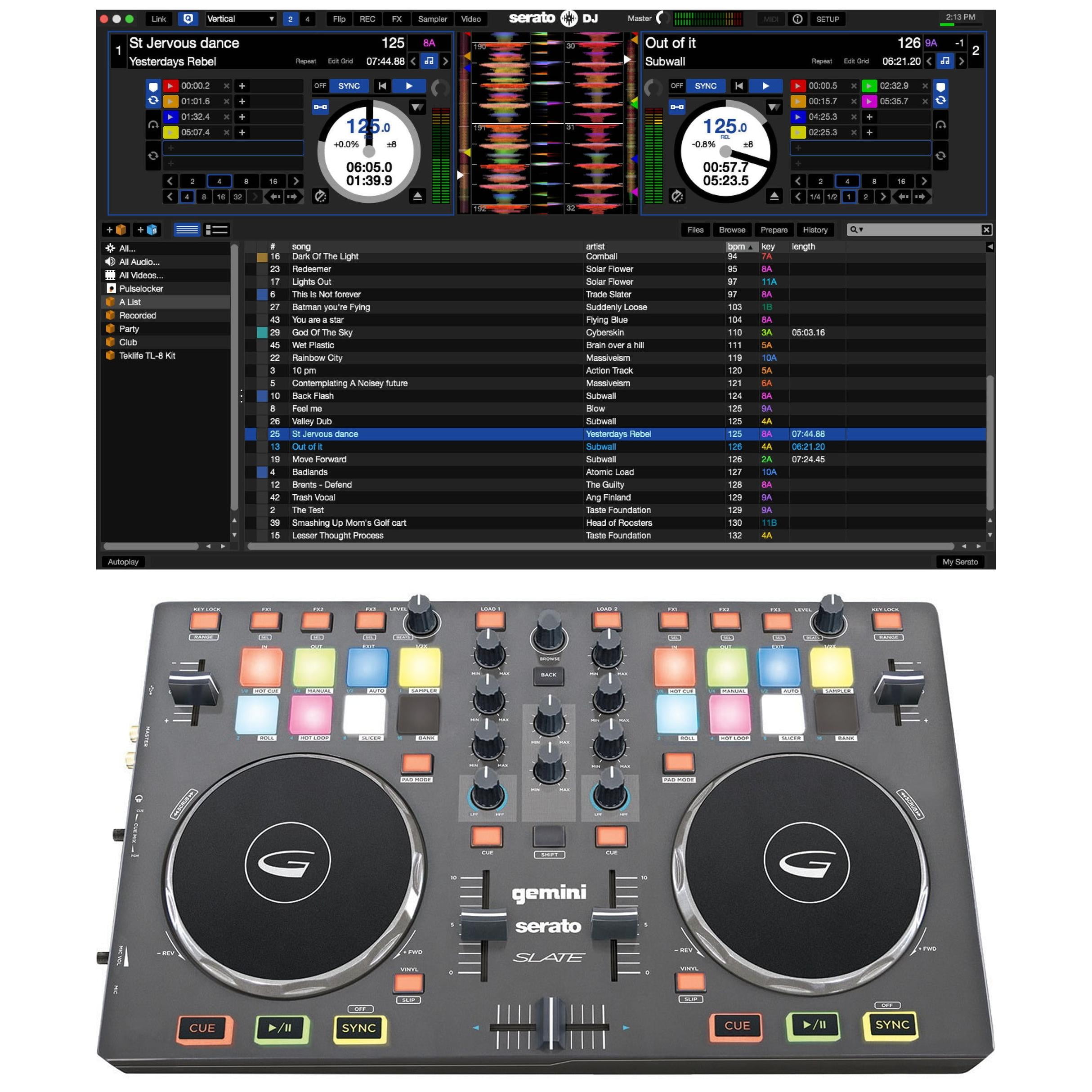 Exclusive Gemini SLATE: 2 Channel DJ Controller with Serato DJ +