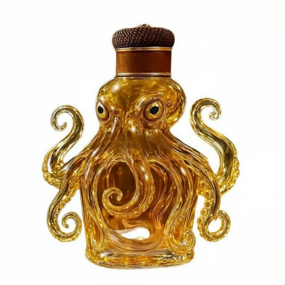 Unique Design Glassware for Home Bar Ocean Creature Bottle with Elegant Artwork and Functional