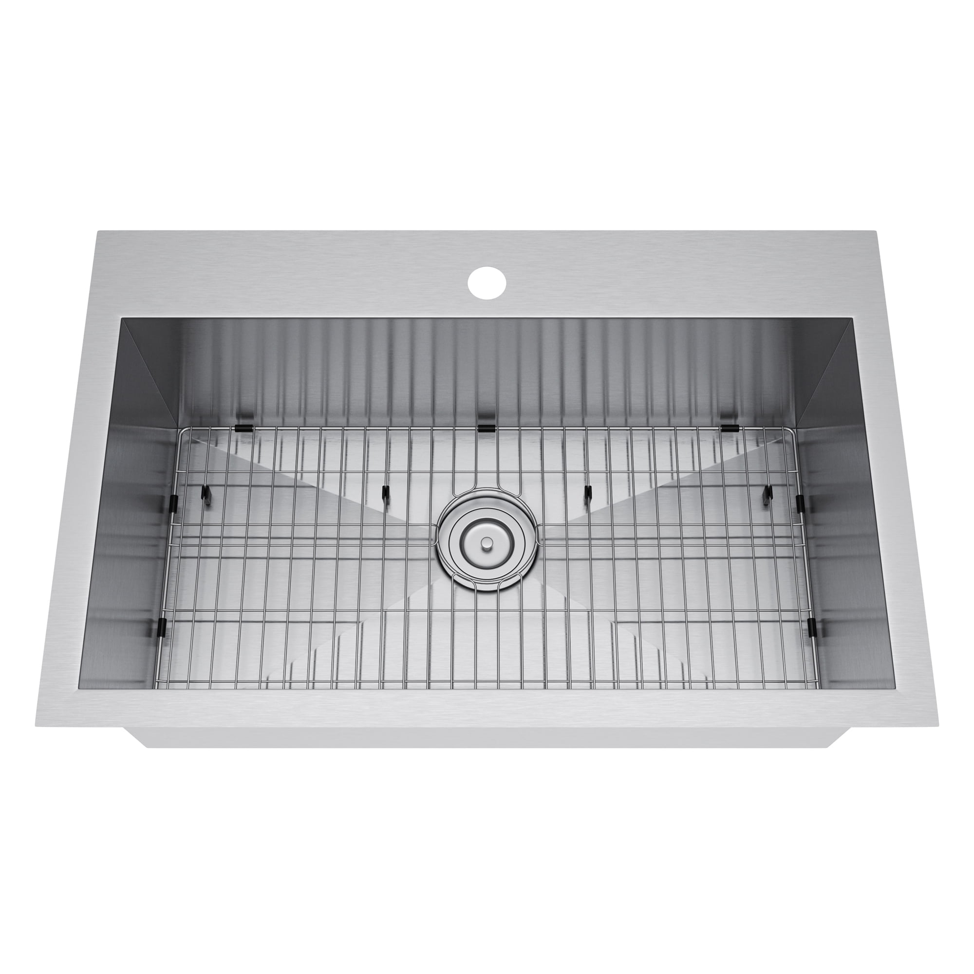 Exclusive Heritage 33" Stainless Steel Single Bowl Kitchen Sink with Strainer and Grid