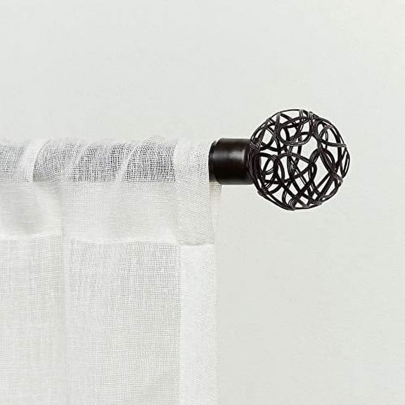 Exclusive Home 36" to 72" Adjustable Straight Shower Curtain Rod, Matte Brown
