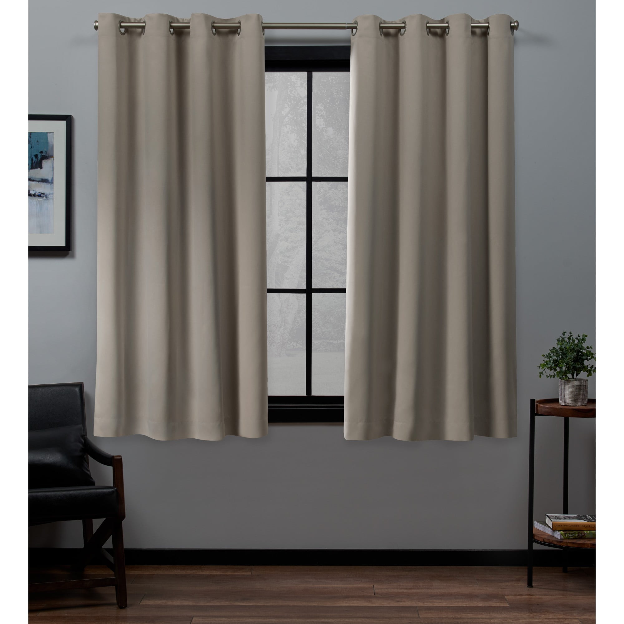 Vintage Linen 63" Total Blackout Grommet Curtain Panels