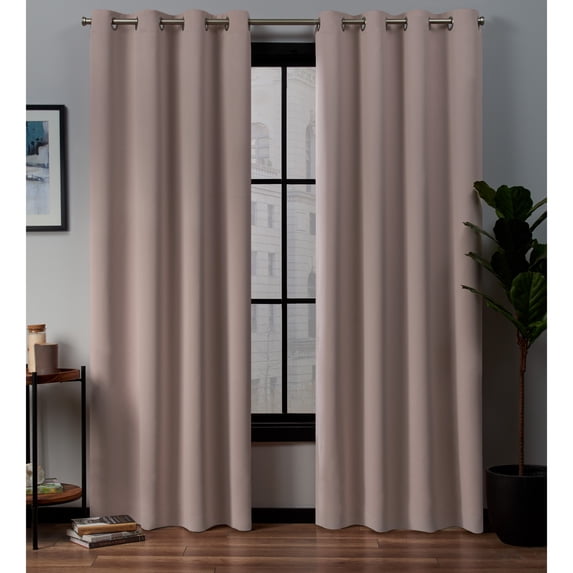 Exclusive Home Academy Total Blackout Grommet Top Curtain Panel Pair, 52"x84", Blush