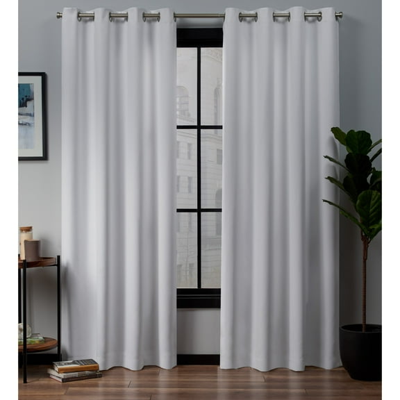 Exclusive Home Academy Total Blackout Grommet Top Curtain Panel Pair, 52"x96", White