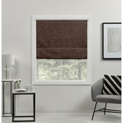Exclusive Home Acadia 100% Blackout Roman Shade, 23"x64", Chocolate