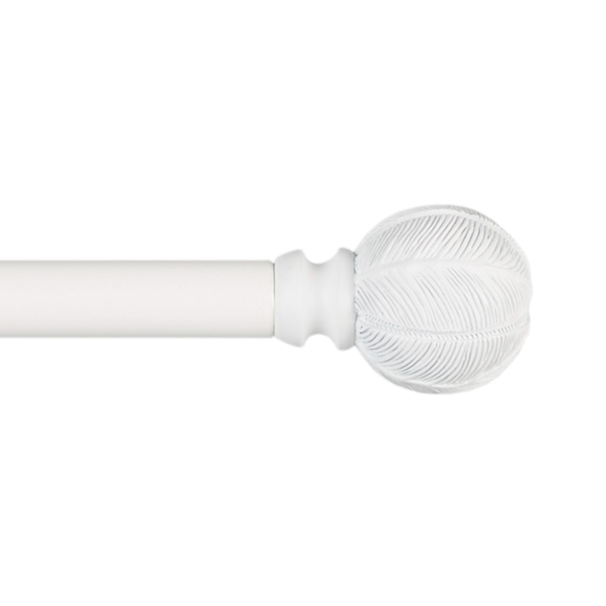 Exclusive Home Acanthus 1" Window Curtain Rod and Finial Set, Adjustable 36"-72", Off White