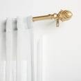 thumbnail image 1 of Exclusive Home Acorn 1" Curtain Rod and Coordinating Finial Set, Gold, Adjustable 66"-120", 1 of 8