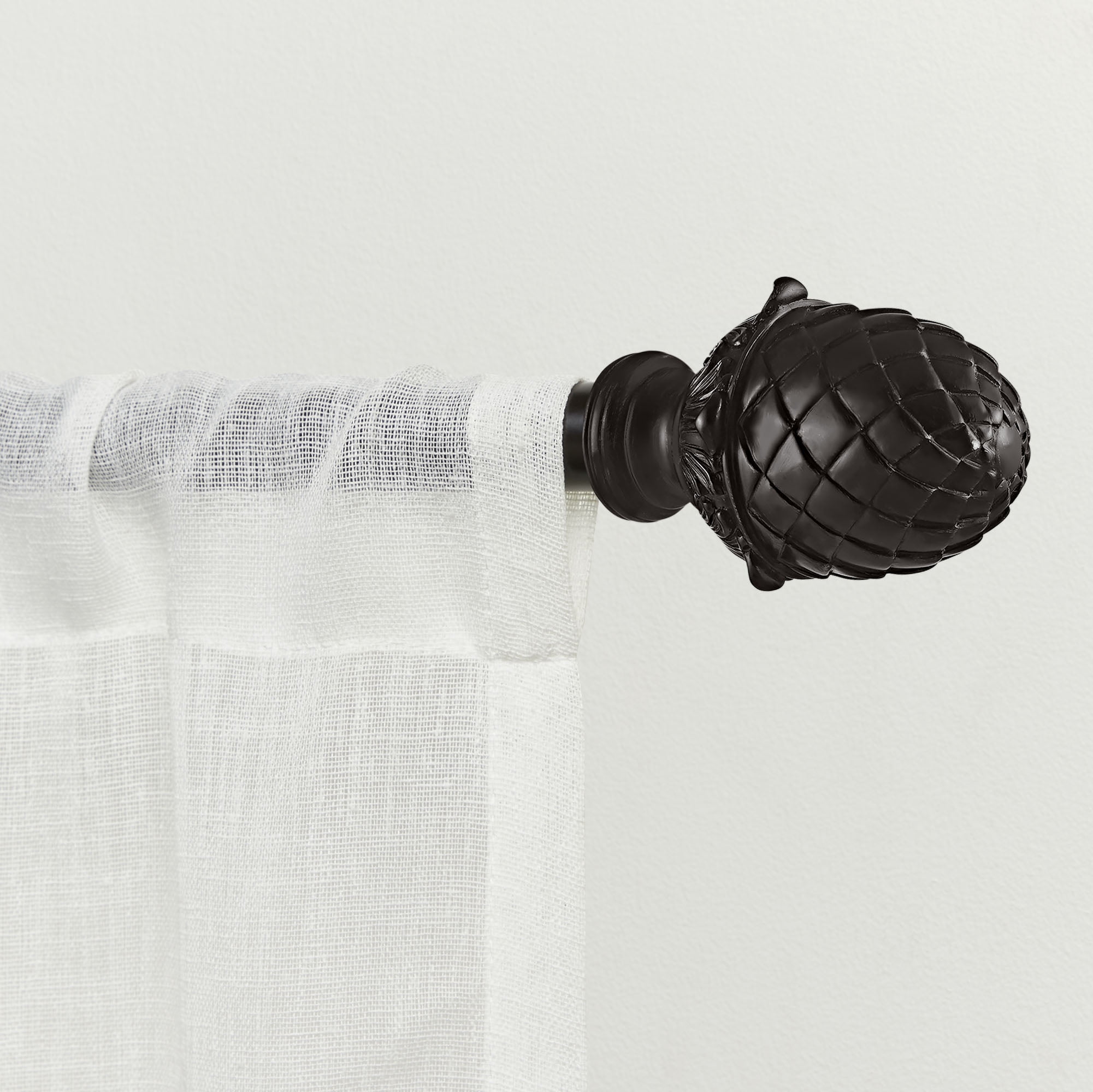 Exclusive Home Acorn 1" Curtain Rod and Coordinating Finial Set, Matte Bronze, Adjustable 66"-120"
