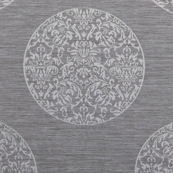 Exclusive Home Akola Medallion Linen Jacquard Grommet Top Curtain Panel Pair, 54"x108", Ash Grey