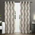 thumbnail image 1 of Exclusive Home Akola Medallion Linen Jacquard Grommet Top Curtain Panel Pair, 54"x108", Natural, 1 of 6