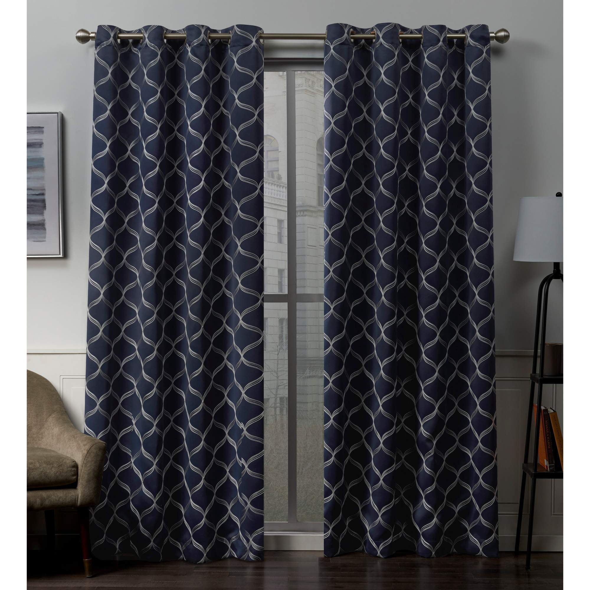 Exclusive Home Amelia Woven Blackout Grommet Top Curtain Panel Pair