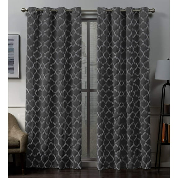 Exclusive Home Amelia Woven Blackout Grommet Top Curtain Panel Pair