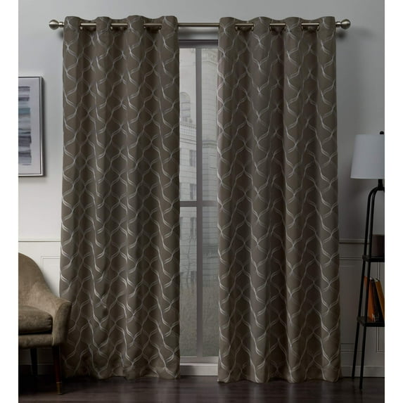 Exclusive Home Amelia Woven Blackout Grommet Top Curtain Panel Pair