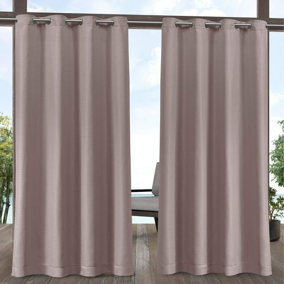 Exclusive Home Aztec Indoor/Outdoor Grommet Top Curtain Panel Pair, 54"x108", Blush
