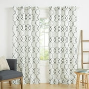 Exclusive Home Belmont Embroidered Room Darkening Blackout Grommet Top Curtain Panel Pair, 52"x84", Winter Black