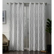 Exclusive Home Belmont Embroidered Room Darkening Blackout Grommet Top Curtain Panel Pair, 52"x84", Winter