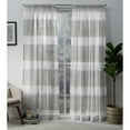 thumbnail image 1 of Exclusive Home Bern Stripe Light Filtering Semi-Sheer Rod Pocket Curtain Panel Pair, 54"x108", Dove Grey, 1 of 6