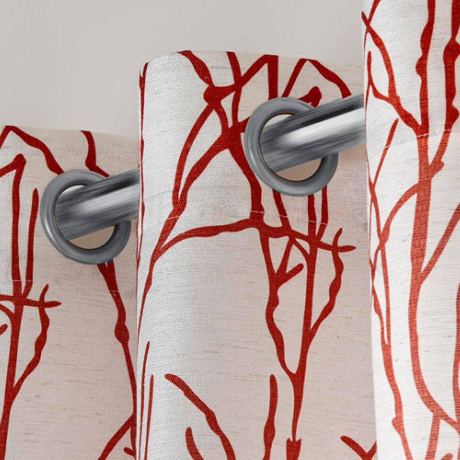 Mecca Orange Linen Blend Grommet Top Curtain Panel Pair