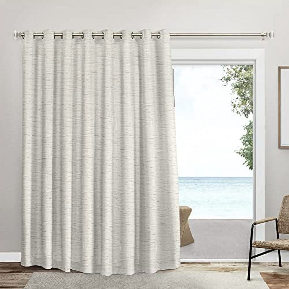 Exclusive Home Burke Patio Grommet Top 100% Blackout Indoor Single Curtain Panel, 100"x84", Latte