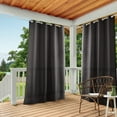 thumbnail image 1 of TOWN & COUNTRY BASICS Cabana Solid Heavyweight Indoor Outdoor Curtains, Light Filtering Opacity with Grommet Top, Water Repellent, 2-Pack Set, 54"x84", Black, 1 of 10
