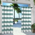 thumbnail image 1 of Exclusive Home Cabana Stripe Indoor/Outdoor Light Filtering Grommet Top Curtain Panel Pair, 54"x96", Teal, 1 of 5