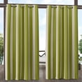 thumbnail image 1 of Exclusive Home Canopy Stripe Indoor Outdoor Grommet Top Curtain Panel Pair, 54"x108", Kiwi Sand, 1 of 8