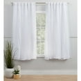 thumbnail image 1 of Exclusive Home Catarina Layered Solid Room Darkening Blackout and Sheer Hidden Tab/Rod Pocket Top Curtain Panel Pair, 52"x63", Winter, Set of 2, 1 of 7