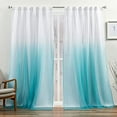 thumbnail image 1 of Exclusive Home Crescendo Lined Room Darkening Blackout Hidden Tab Top Curtain Panel Pair, 52"x84", Aqua, Set of 2, 1 of 7