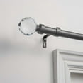 thumbnail image 1 of EXCLUSIVE HOME Crystal Ball 1" Curtain Rod and Coordinating Finial Set, Gunmetal, Adjustable 36"-72", 1 of 5