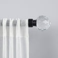 thumbnail image 1 of EXCLUSIVE HOME Crystal Ball 1" Curtain Rod and Coordinating Finial Set, Matte Black, Adjustable 36"-72", 1 of 6