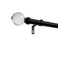 thumbnail image 1 of EXCLUSIVE HOME Crystal Ball 1" Curtain Rod and Finial Set, Matte Black, Adjustable 84"-160", 1 of 5