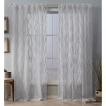 thumbnail image 1 of Exclusive Home Curtains 2 Pack Belfast Woven Wave Embellished Sheer Hidden Tab Top Curtain Panels, Dove Grey, 54x84, 1 of 6