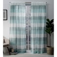 thumbnail image 1 of Exclusive Home Curtains 2 Pack Bern Stripe Light Filtering Semi-Sheer Rod Pocket Curtain Panels, Teal, 54x108, 1 of 6
