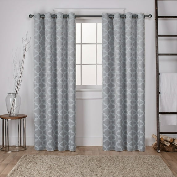 Exclusive Home Curtains 2 Pack Cartago Insulated Woven Blackout Grommet Top Curtain Panels, Dove Grey, 54x84