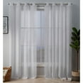 thumbnail image 1 of Exclusive Home Curtains 2 Pack Crest Stripe Embellished Sheer Grommet Top Curtain Panels, 54x84, Winter, 1 of 6