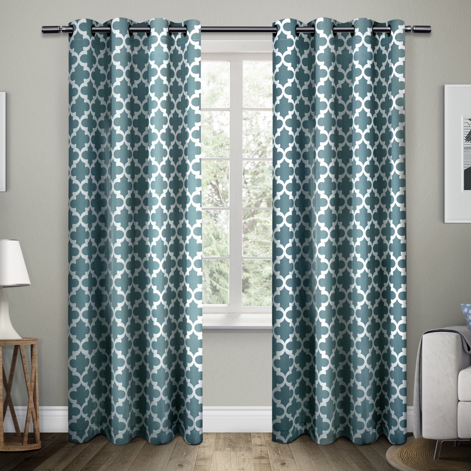 Exclusive Home Curtains 2 Pack Neptune Cotton Grommet Top Curtain
